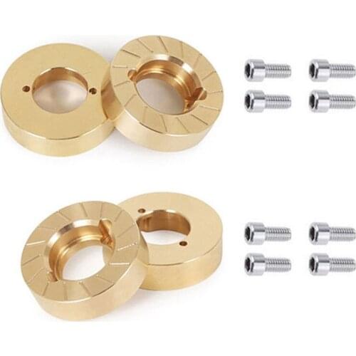2pcs/4pcs Professional Wheel Weights Steering Cup Brass Counterweights for 1/10 SCX10 II 90046 90047 RC Crawler Car Spare Parts