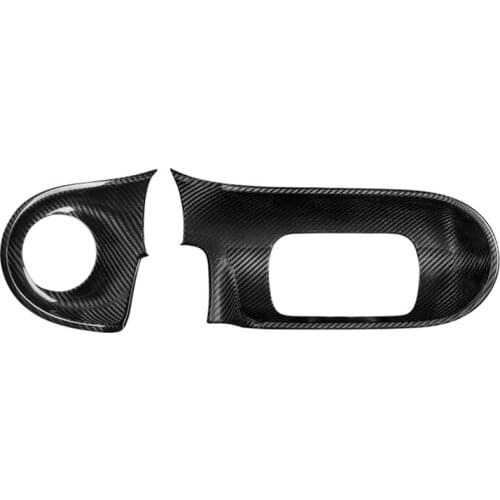 2pcs Real Carbon Fiber Car Center Console Dashboard Sticker Cover Styling Moulding Trim for Smart fortwo forfour 2015-2020