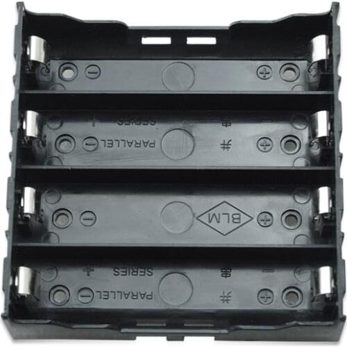 4pcs/lot Black Plastic Battery Holder Case charger for 4X18650 holder 14.4V" without Wire 18650 battery holder