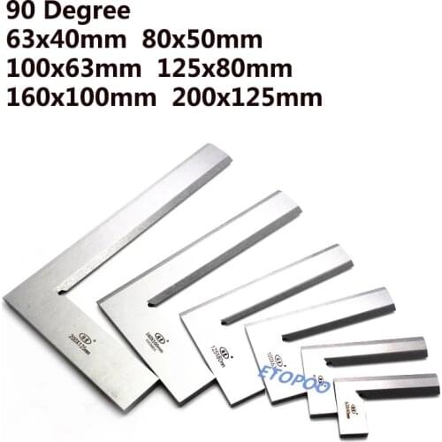 63x40 80x50 100x63 125x80 160x100 200x125mm Precision Knife Edge Square Ruler 90 Degree Right Angle Ruler Engineer MeasuringTool
