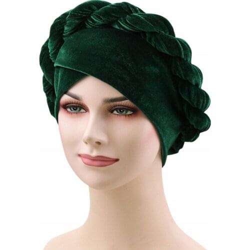 African Velvet Head Wraps Women Twist Braid Turban Inner Hijab Caps Bandanas 2021 Spring New Streetwear Africa Headscarf Headtie
