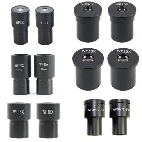 Agnicy 2PCS Microscope Accessories Wide Angle Eyepiece WF5X WF10X WF16X WF20X WF25X WF30X Interface 23.2mm