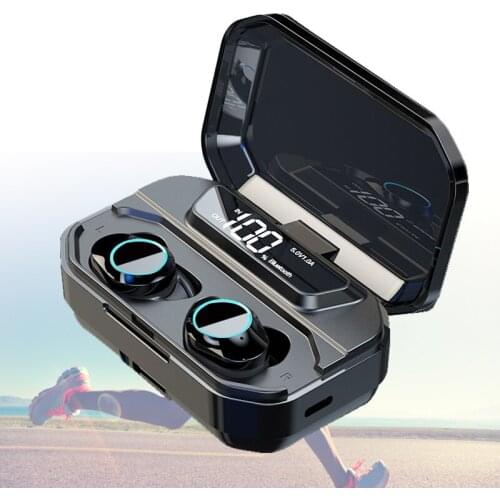 Bluetooth Stereo Earphone Wireless Waterproof Touch Earbud 3300mAh Battery LED Display Type-c Power Band Sport Fitness Headset