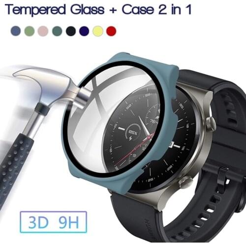 Watch Cover Case For Huawei GT 2 Pro GT2 Pro PC Bumper With Tempered Glass Screen Protector For GT 2 46MM 42MM GT 2E Accessories