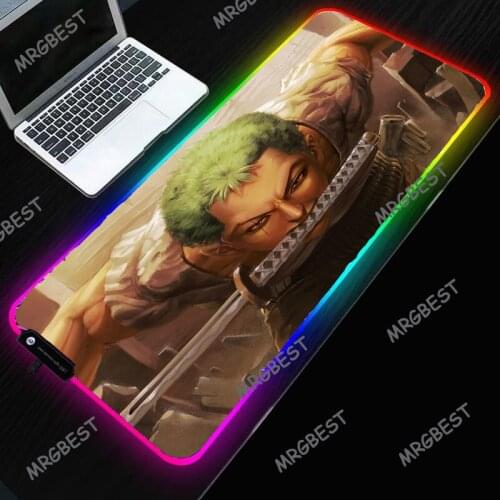 Gaming Mouse Pad RGB USB LED Glowing Colorful Japan Anime Zorro Gamer Keyboard Mouse-pad 7 Lighting Modes Mice Mat for Gamer