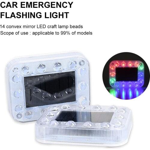2 PCS LED Strobe Solar Warning Light Car Truck Emergency Flash Vibration Sensor Color Changing Waterproof Taillight Dropshipping