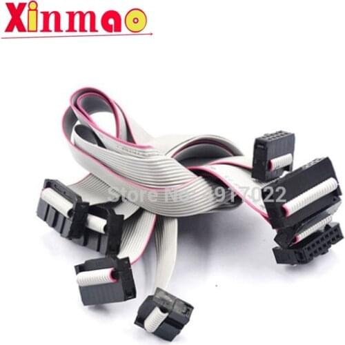 1PCS 2.54MM 20CM JTAG ISP AVR Download Cable Wire FC-10/16/20/40P PIN Connector FC Gray Flat Ribbon Data Cable Double Row Female