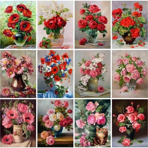 EverShine DIY Diamond Mosaic Flowers Cross Stitch Diamond Embroidery Rose Rhinestones Art Painting New Arrivals Handmade Gift