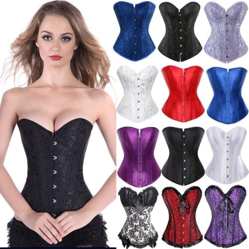 Gothic Bustiers And Corsets Sexy Corset Top Overbust Corselet Women Slimming Sheath Waist Trainer Modeling Strap Lace Up Fajas