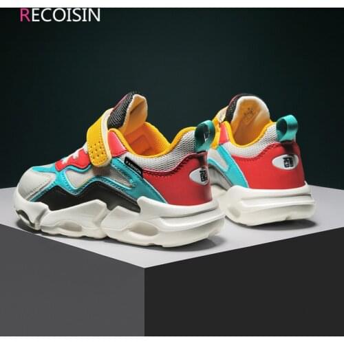 RECOISIN 2020 Autumn Childrens Sneakers Fashion Casual Sports Shoes For Boys Breathable Mesh Running Sneakers Girls Kids Shoes