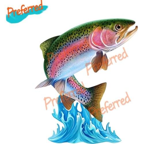 Cool Jumping Northern Pike Walleye 3D Fish Wall Art Stationery Decal Motocross Racing Laptop Helmet Trunk Wall Car Sticker
