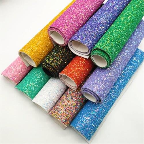 A4 sheet 20*33cm chunky glitter shiny leather sheet vinyl 1510