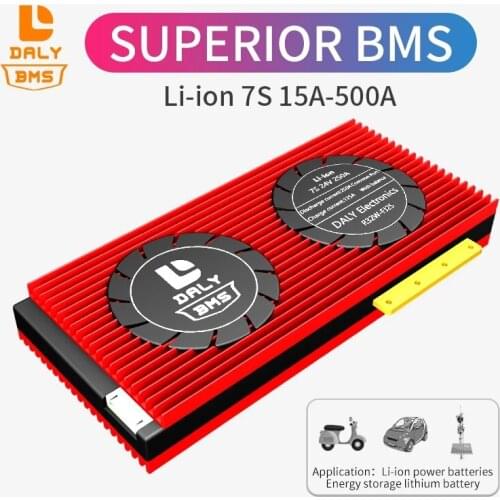Daly BMS 18650 lithium battery Pack Li ion 7S bms 24V 250A 300A 400A 500A common port with balance for solar battery