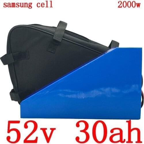 Free Duty 52V 14S Triangle Battery 52V 20Ah 25Ah 30Ah 35Ah Ebike Lithium Batterij for 52V/48V 1000W 1500W 2000W E-Bike Motor kit
