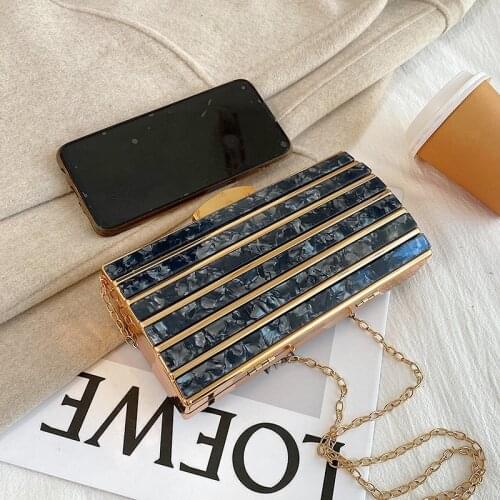 Small Luxury Women Chain Clutch Designer Shoulder Bag Marble Handbag Lady Trendy Messenger Bags