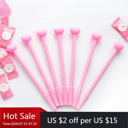 24 Pcs Cute Soft Sister Signature Pen Pink Love Neutral Creative Girl Heart Students Test Writing Pen Kawaii School Supplies