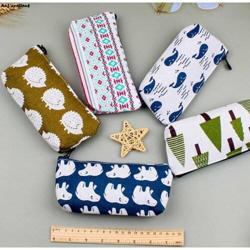 Kawaii Small Fresh Print Pencil Case Gift Estuches School Pencil Box Pencilcase Pencil Bag Student School Supplies Stationery