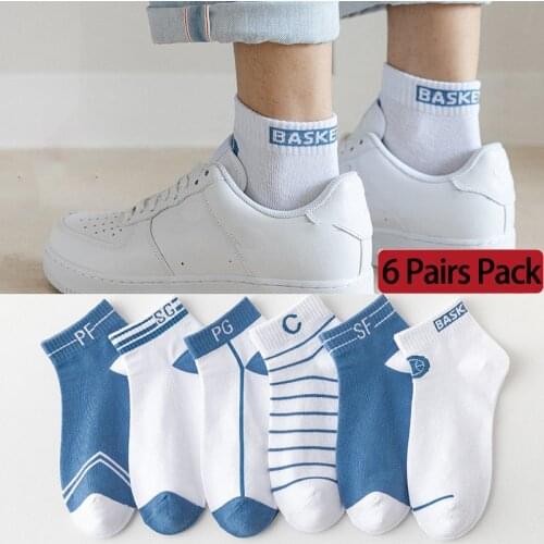 6 Pairs Pack Sports Socks Man Sports Pure Cotton Sock Absorb sweat deodorize Knee-High Running Basketball Socks Women Yoga Sock