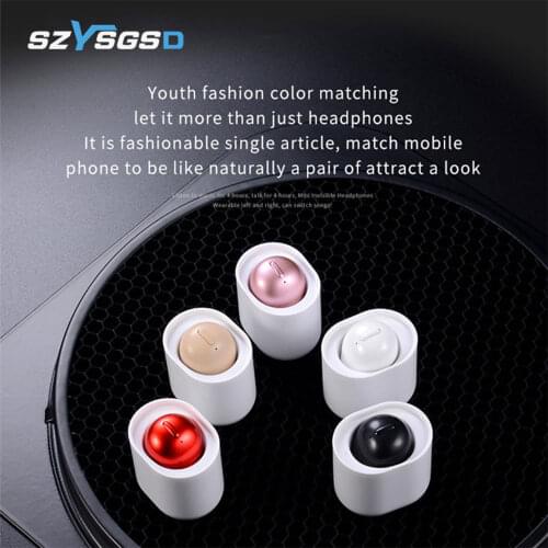 X20 Ultra Mini Wireless Single Earphone Hidden Small Bluetooth 4 hours Music Play Button Control Earbud With Charge Case