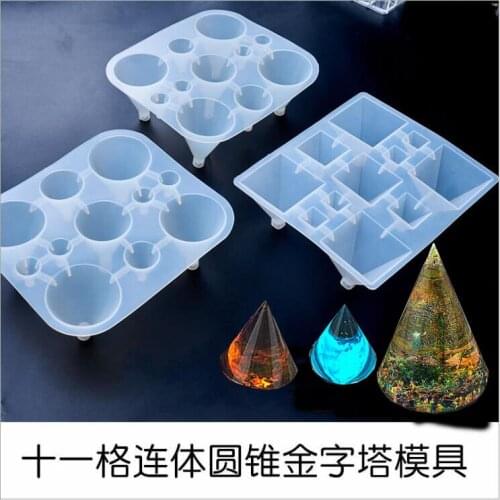 New Transparent Silicone Mould Resin Decorative Craft DIY Pyramid cones of different sizes Mold epoxy resin molds for jewelry