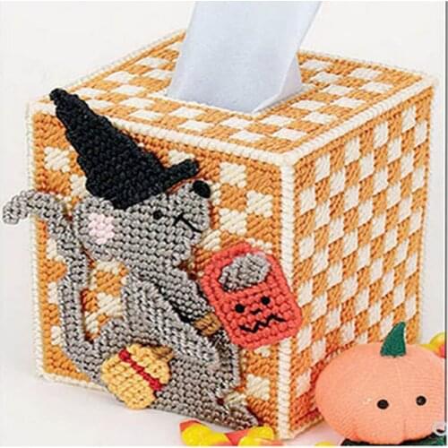 2020 new thick wool thread three-dimensional embroidery make your own material package 5D zodiac cross-stitch tissue box mouse