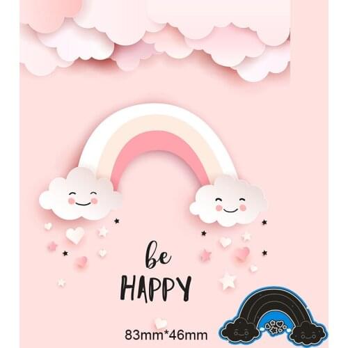 New Metal Cutting Dies Rainbow White Clouds For Card DIY Scrapbooking Stencil Paper Craft Album Template 83*46mm