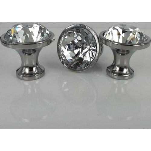 New 10pcs 30mm K9 Crystal Cabinet Knobs Furniture Drawer Handles Wardrobe Pulls Cupboard Shoes Box Knobs