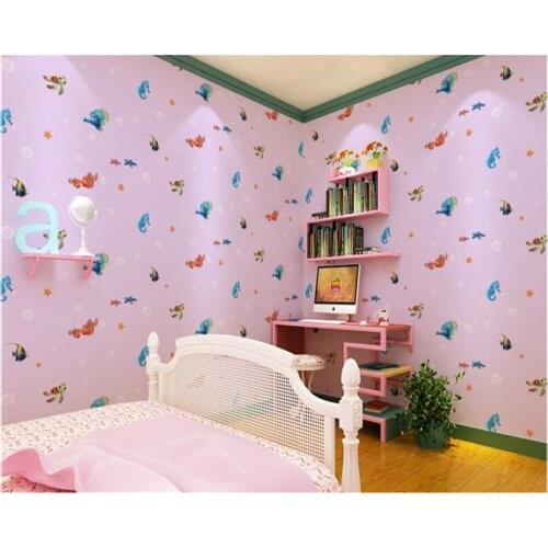 Beibehang wallpaper for kids room Wallpaper roll underwater world cartoon blue mediterranean photo wallpaper papel de parede 3d