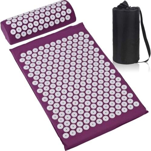 Massager Cushion Acupuncture Massage Yoga Mat with Pillow Relieve Stress Back Body Pain Spike Mat Acupuncture Mat