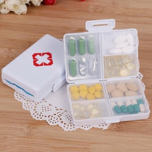 Portabe 7Compartments Moistureproof Pill Cases Pill Organizer Medicine Box Drugs Pill Container Multilayer Weekly