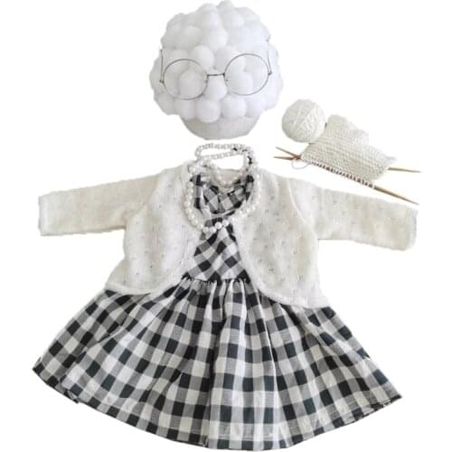 Newborn Photography Props Cosplay Grandma Hat Baby Photo Shooting Clothes Outfit