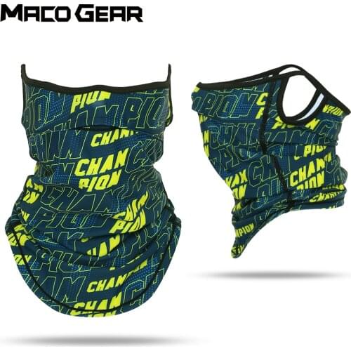 Summer Half Mask Printed Scarf Cycling Bandana Sports Hiking Hunting Run Bicycle Neck Gaiter Hanging Ear Face Cover Men Women