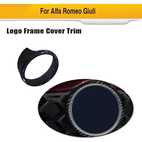 Dry Carbon Fiber Front Grill Frame Cover Trim For Alfa Romeo Giulia / Stelvio 2017 - 2019 Grille Frame Trim