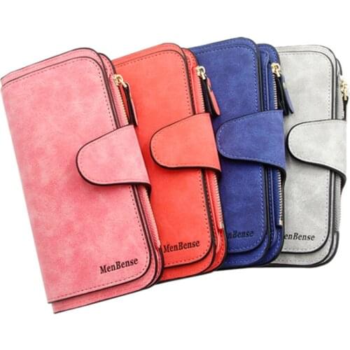 Ultra-thin Leather Women Wallets Sweet Matte Long Wallet Lady Magnet Snap Phone Wallet Lady Card Holder Fresh Girls Coin Purse
