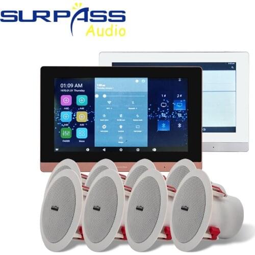 Smart Home Audio System Music Player Bluetooth In Wall Amplifier Wireless WiFi Stereo Ceiling Speaker 8Ohm HiFi 2 Zone Cheap Kit