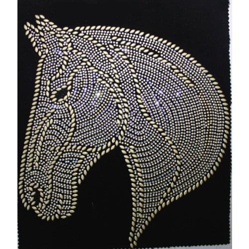 Horse head hot picture clothes hot drilling pattern stickers finished rhinestone stickers clothing accessories DIY jewelry