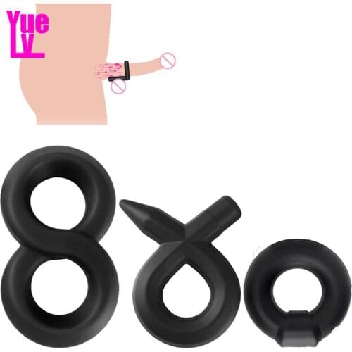 YUELV Silicone Adult Male Stay Hard Cock Ring Erection Prolong Penis Enlarger For Men Delay Ejaculation Cockring Sex Products