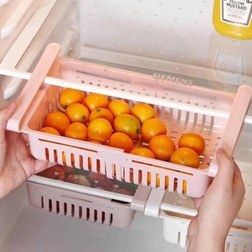 1PCS Kitchen Accessories Fridge Food Organizer Adjustable Storage Rack Organizer Storage Drawer Container Fridge Storage Shelf