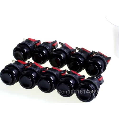 10pcs/lot New HAPP Standard 30mm Arcade Push Button USA Type Buttons For USB MAME Cabinet Arcade DIY Projects & JAMMA - Black
