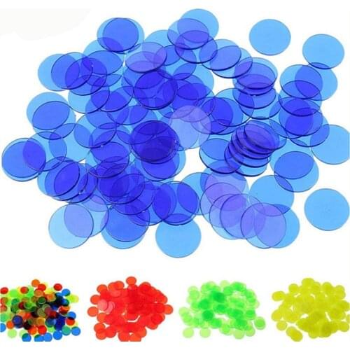 100 pcs/set 19mm Poker Chips Plastic Sheet Board Game Wholesale 24 Kinds Colors Round Opacification/Transparent Coins