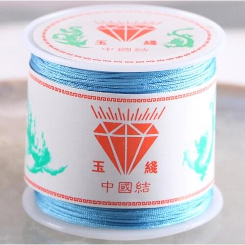 2Rolls 0.6MM Beading Nylon Cord for DIY Bracelet Jewelry Findings Making Necklace Chinese Knot Macrame Blue Line 50M/Roll N033