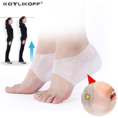 KOTLIKOFF 2 In 1 Invisible Height Increase Insole Silicone Lifting Increase Socks Men Women Heel Cushion Hidden Elevator Insoles