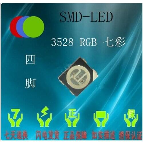 2000pcs 3528 RGB POWER TOP 1210 3528 SMD SMT Black Common Anode PLCC-2 LED Red Green Blue New light-emitting diodes RGB