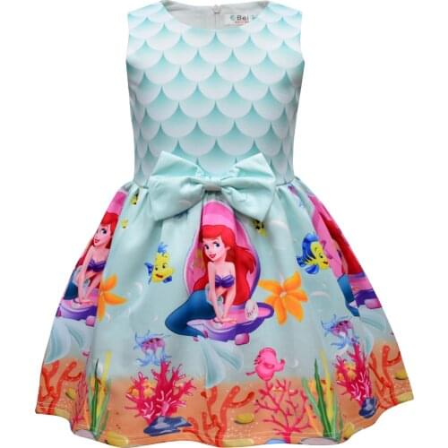 2021 mermaid cartoon childrens clothing girls dress girl mermaid princess fish scale girl princess dress