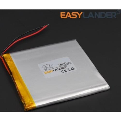 3.7V 3800mAh 507575 Rechargeable li-Polymer Li-ion Battery For tablet PC iPAQ Power Bank Portable DVD Consumer 057575