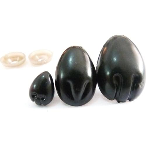 30pcs/lot 10x14m/17x22mm/20x27mm black bear toy nose safety plastic nose & soft washer for plush doll findings--size option