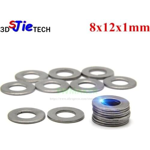 50pcs 8mm flat washer precise shims 8x12x1mm for OpenBuilds 8mm Metric Acme Lead Screw