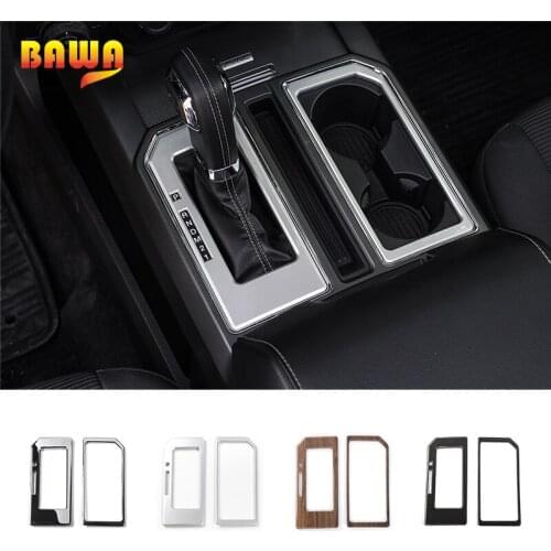 BAWA Car Gear Shift Panel Cup Holder Trim Interior Decoration Stickers For Ford F150 2016 Up Car Styling