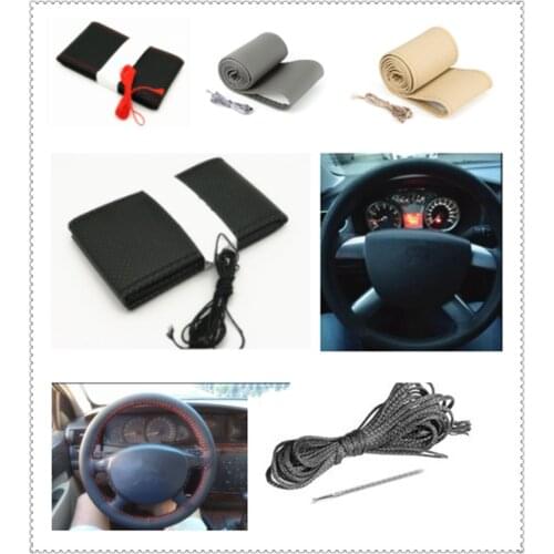 Auto parts soft fiber leather braided steering wheel cover for KIA SOLARIS Verna IX25 IX35 IX45 Sonata 8 Any Cars