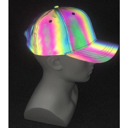 Autumn winter colorful reflective baseball cap night reflect light hip hop cap men women casual sports hat drop shipping